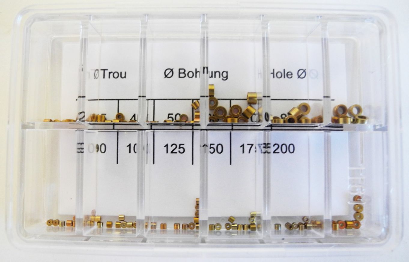 Graded Brass Clock Bushes 0.25mm - 2.00mm  - CY15