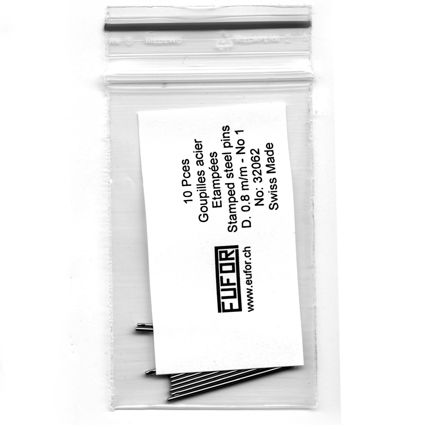 Watch Bracelet Stamped Steel Pins No.1 Ø0.80-0.88mm - MY2291-1