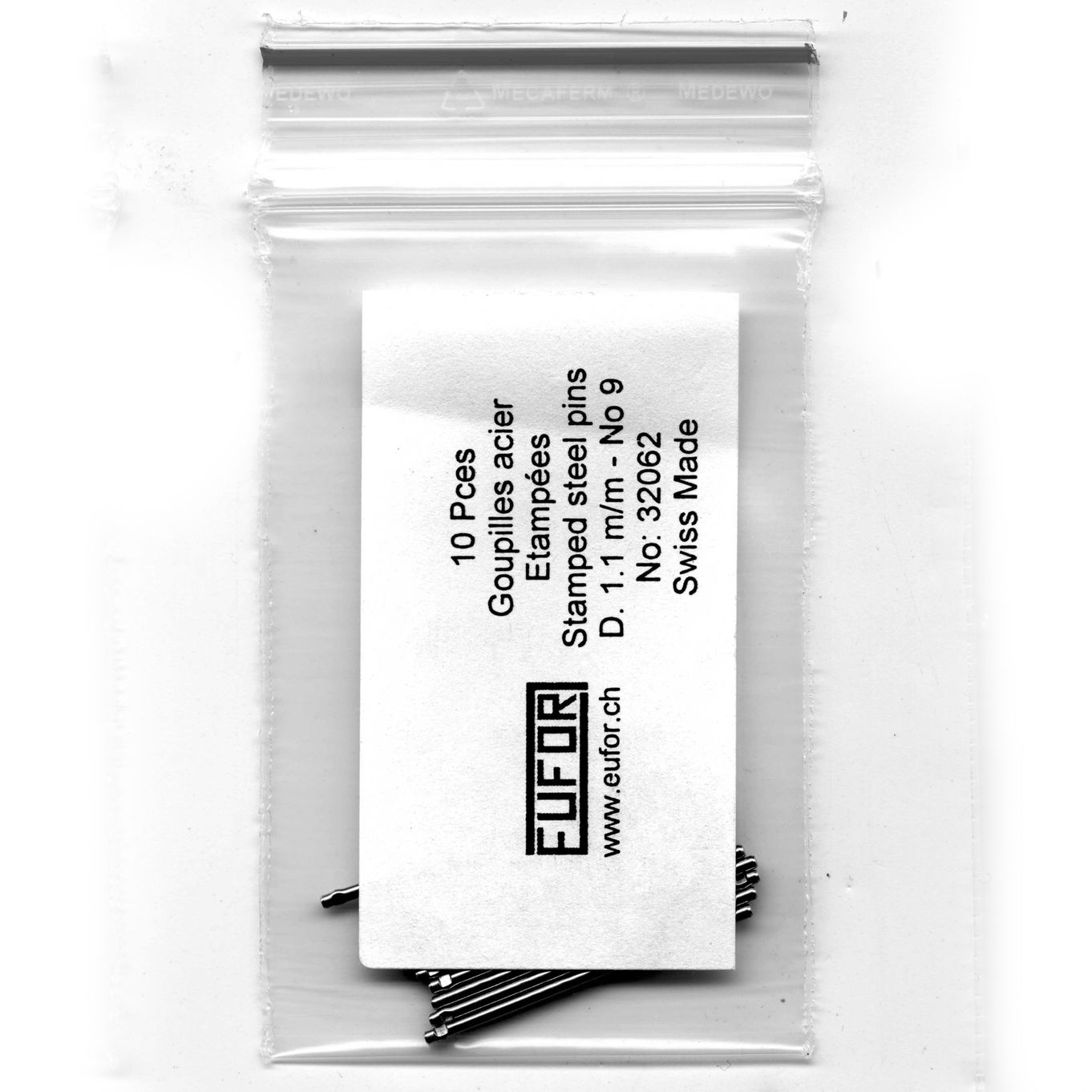 Watch Bracelet Stamped Steel Pins No.9 Ø1.10-1.30mm - MY2291-9