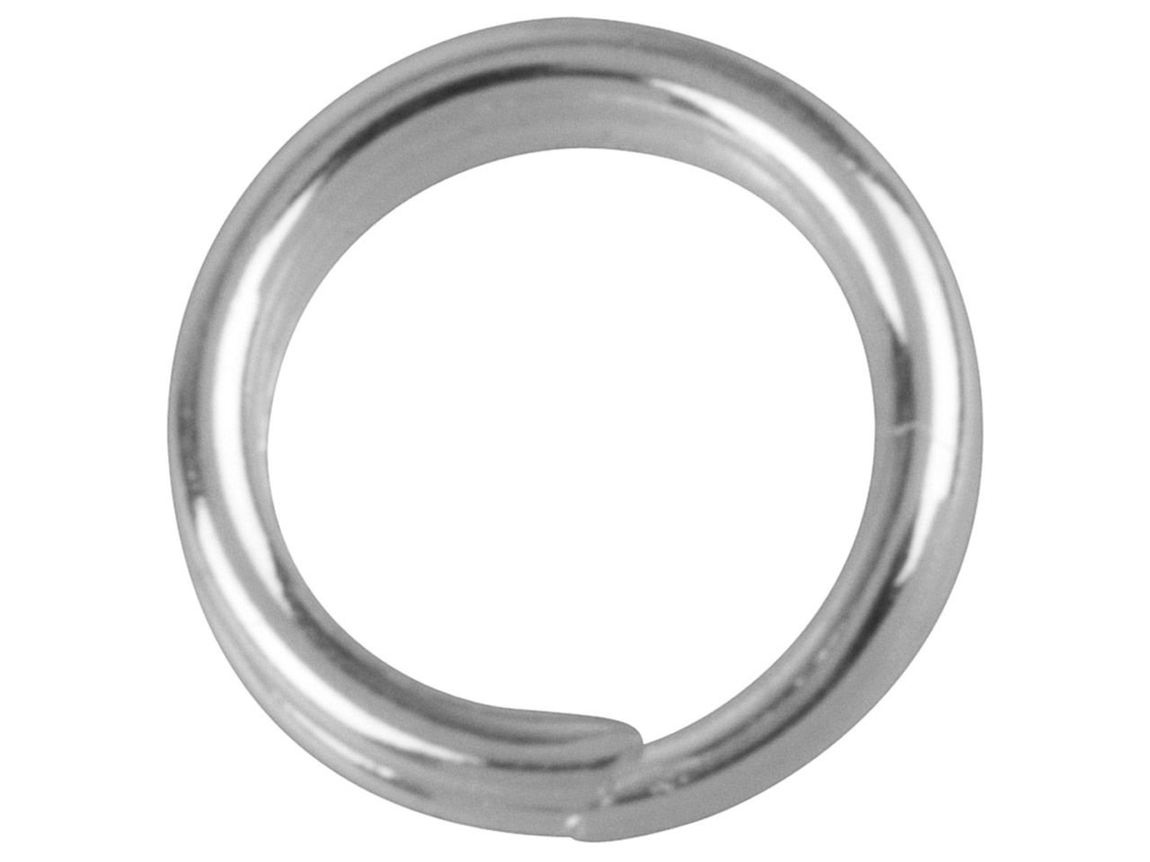 Silver Plated Split Ring 5.8mm Brass Raw Polished (20) - FS945