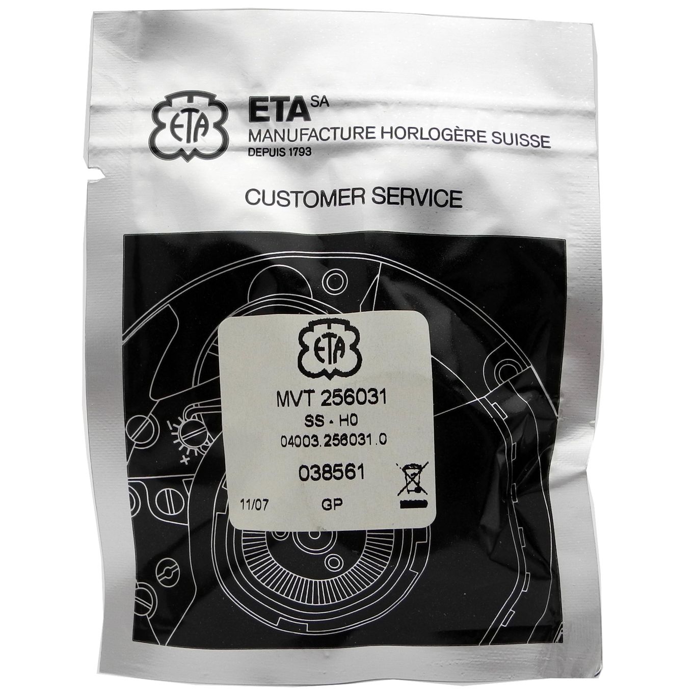 ETA 256.031 Watch Movement (Pre-Sealed) - MZETA256.031PS
