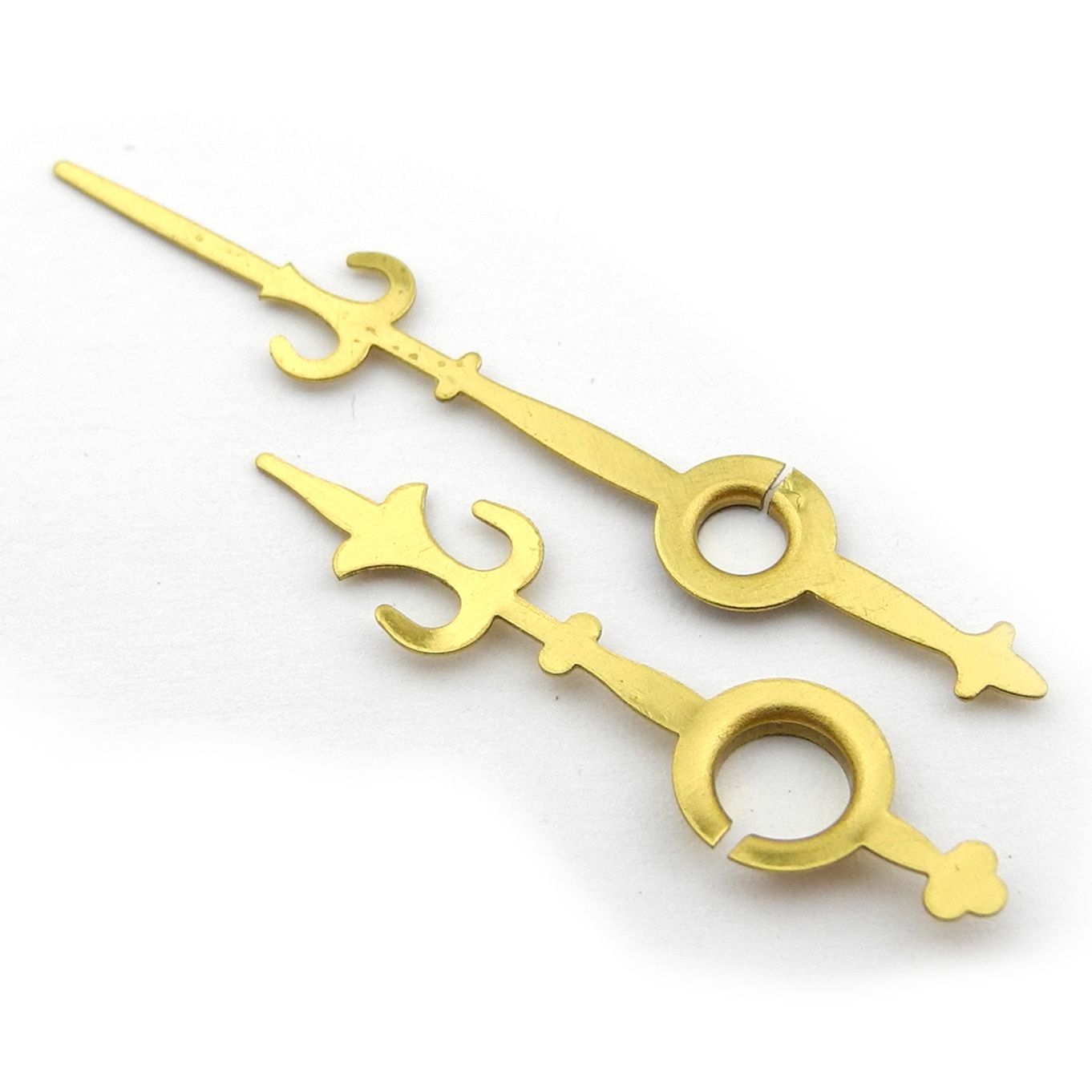 Hands Brass Crescent Push Fit Quartz Clock Hands Minute 35mm, Hour 25mm - CH482