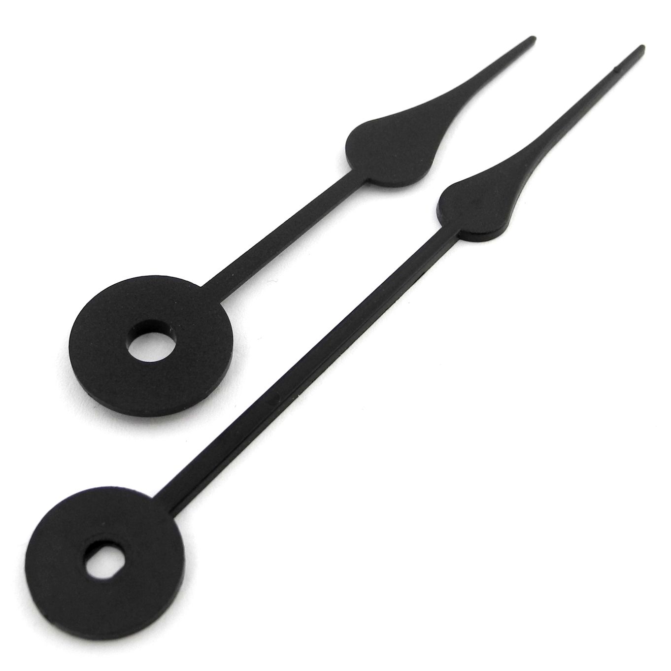 Baton Hands, Black Plastic, Euro Shaft Minute 90mm, Hour 70mm - CH490