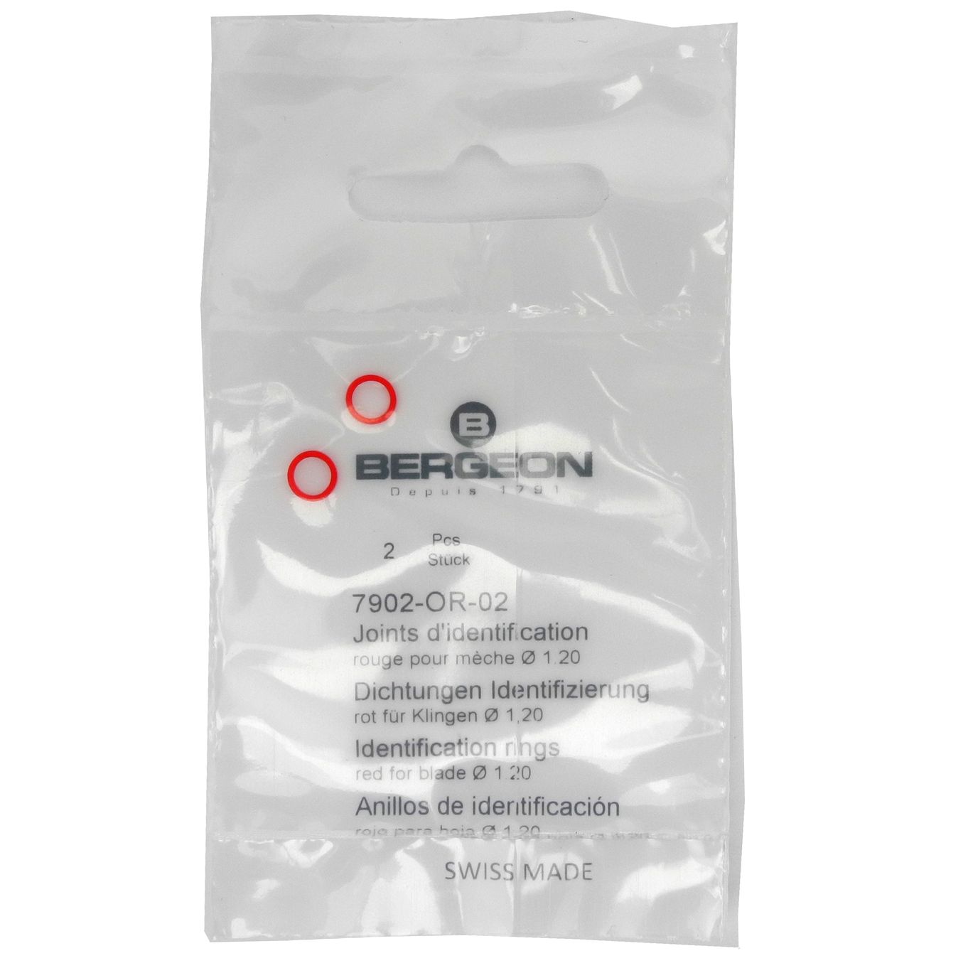 Identification Red Rings Ø1.20mm For 7902-AR Adapter - HS7902-OR-02