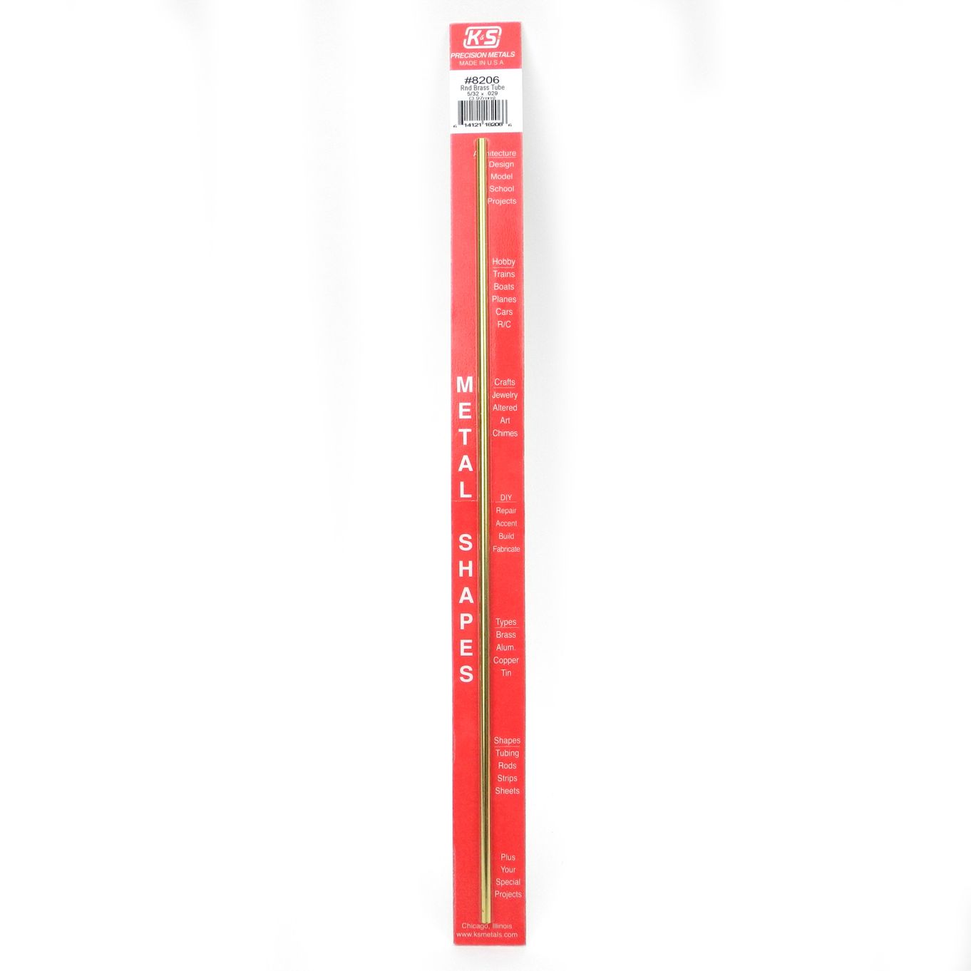 K&S Metals Round Brass Tube 5/32 X .029 X 12