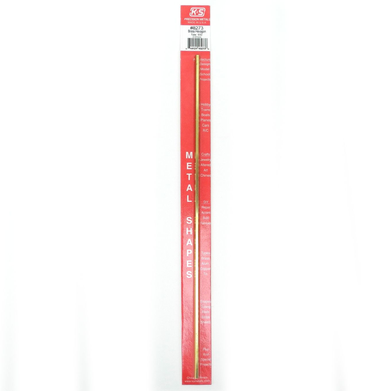K&S Metals Hexagon Brass Tube 5/32 X 12
