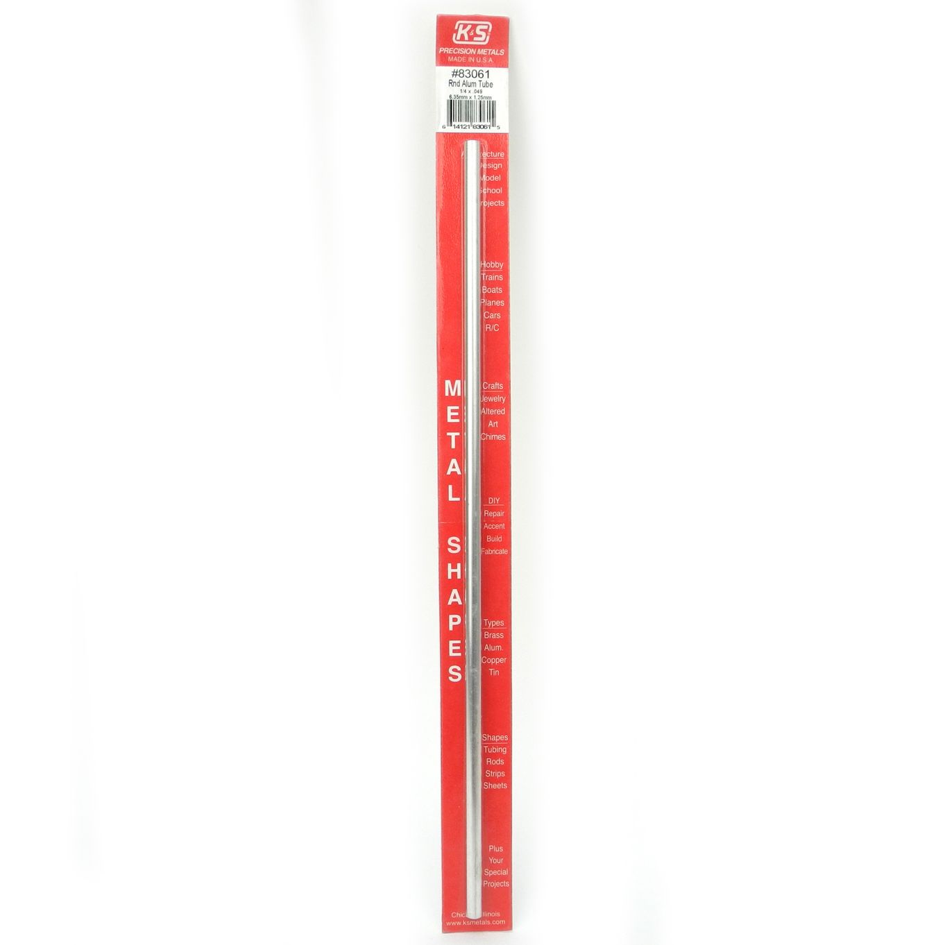 K&S Metals Round Aluminum Tube 1/4 X .049 X 12