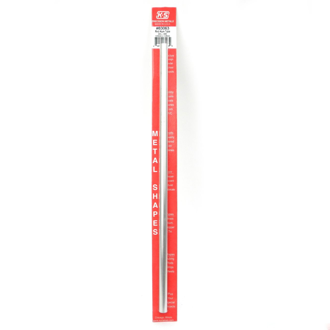 K&S Metals Round Aluminum Tube 3/8 X .049 X 12