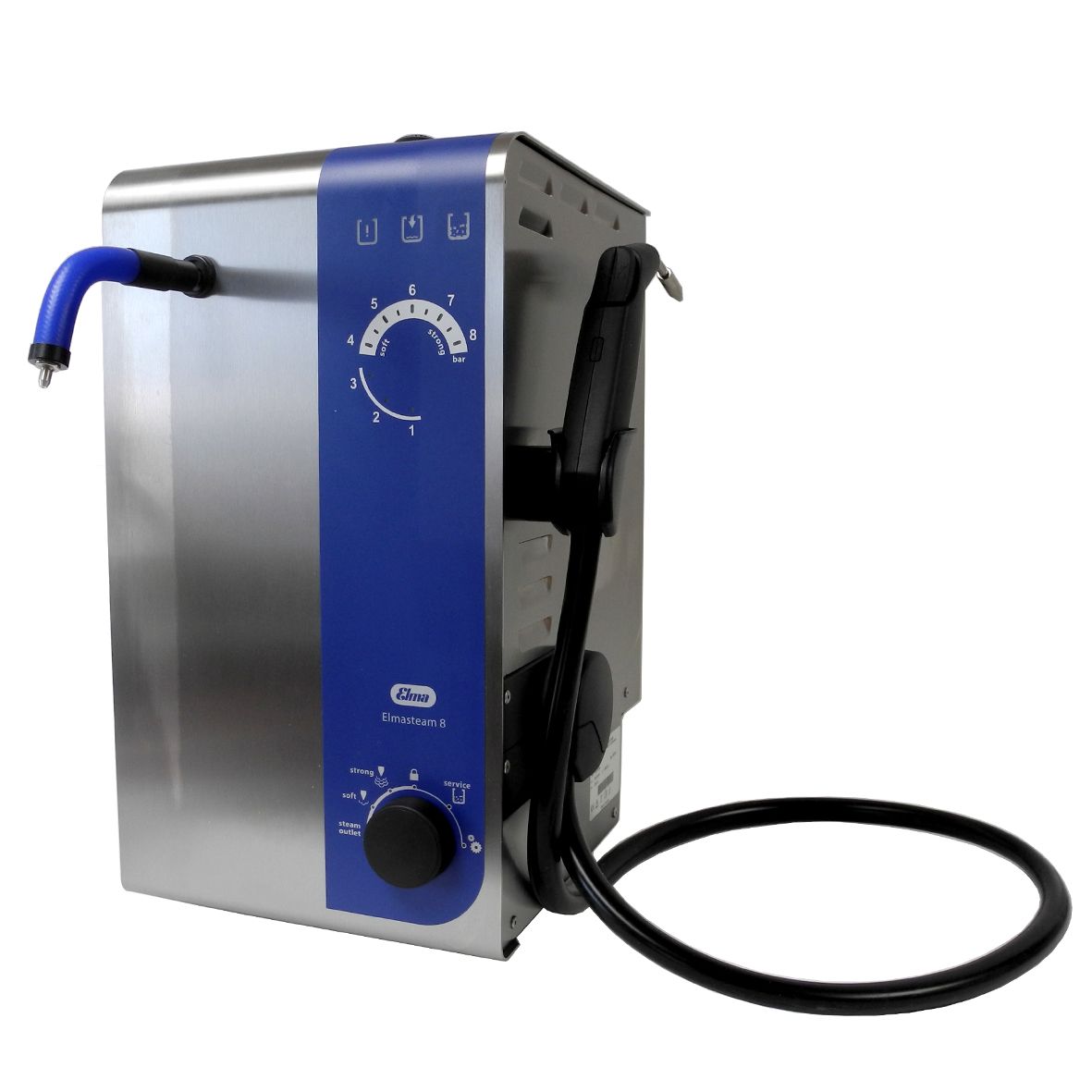 Elmasteam 8 Basic Steam Cleaner With Fixed Nozzle, 1 x Handpiece, 2 x Compressed Air Connection With Pump & Footswitch