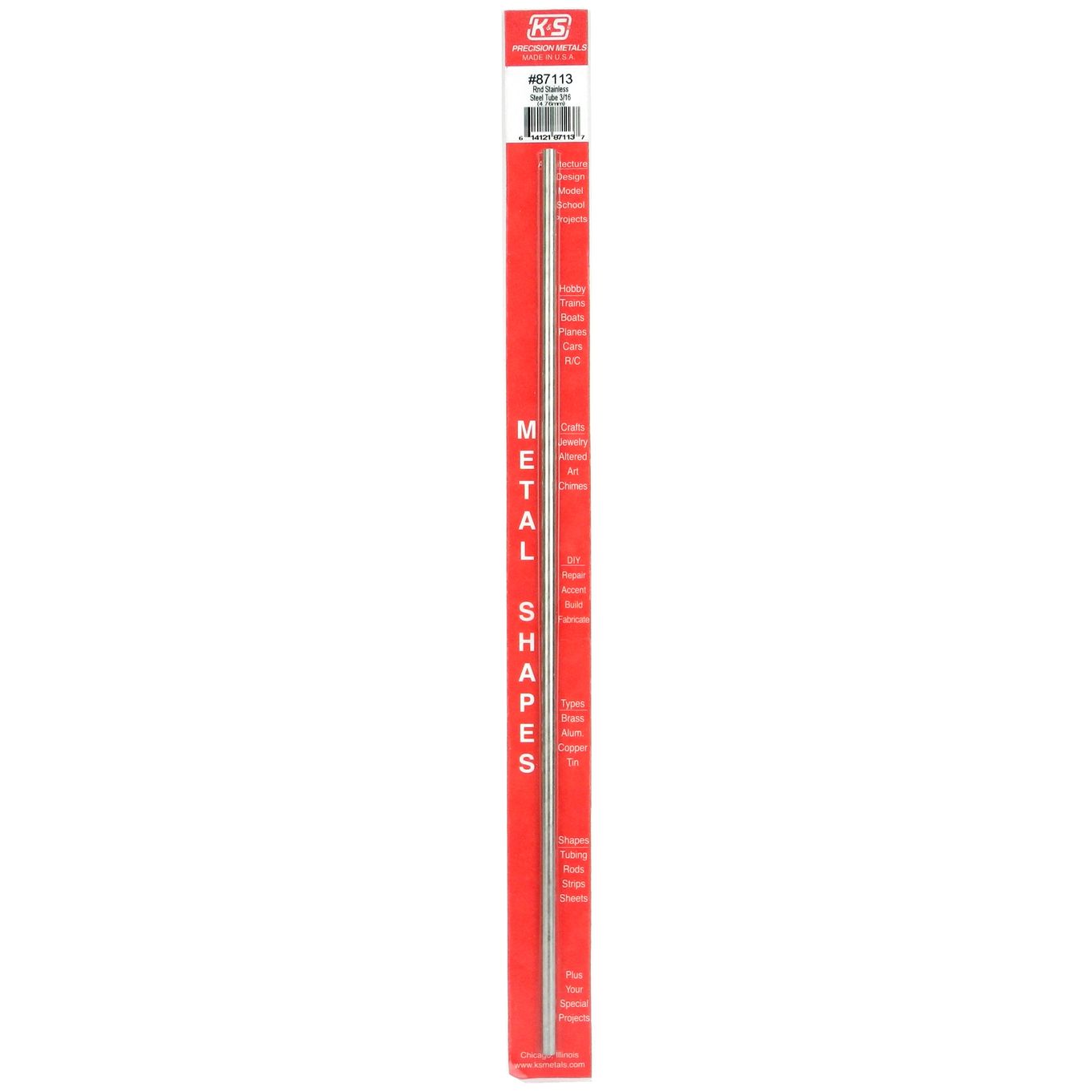 K&S Round SS Stainless Steel Tube 3/16