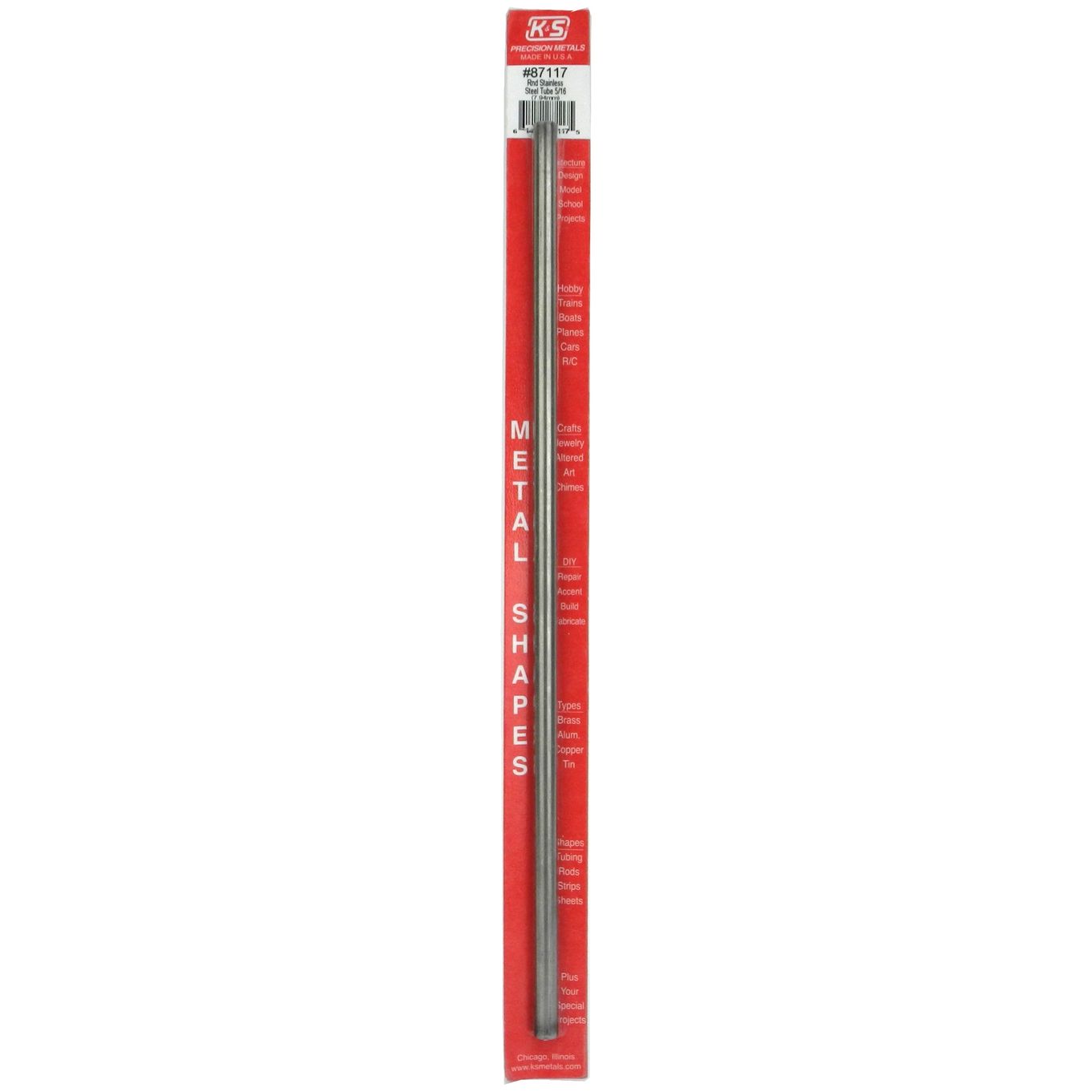 K&S Round SS Stainless Steel Tube 5/16 x 22GA x12