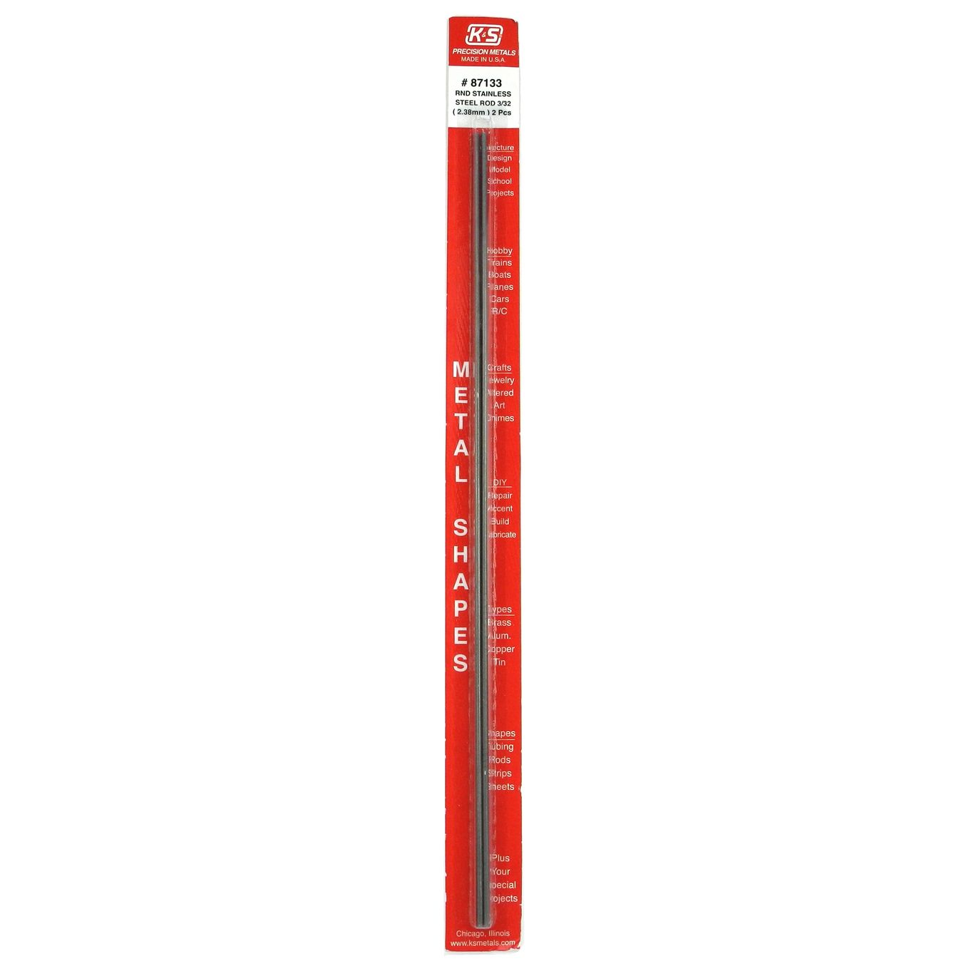 K&S Round SS Stainless Steel Rod 3/32 x 12