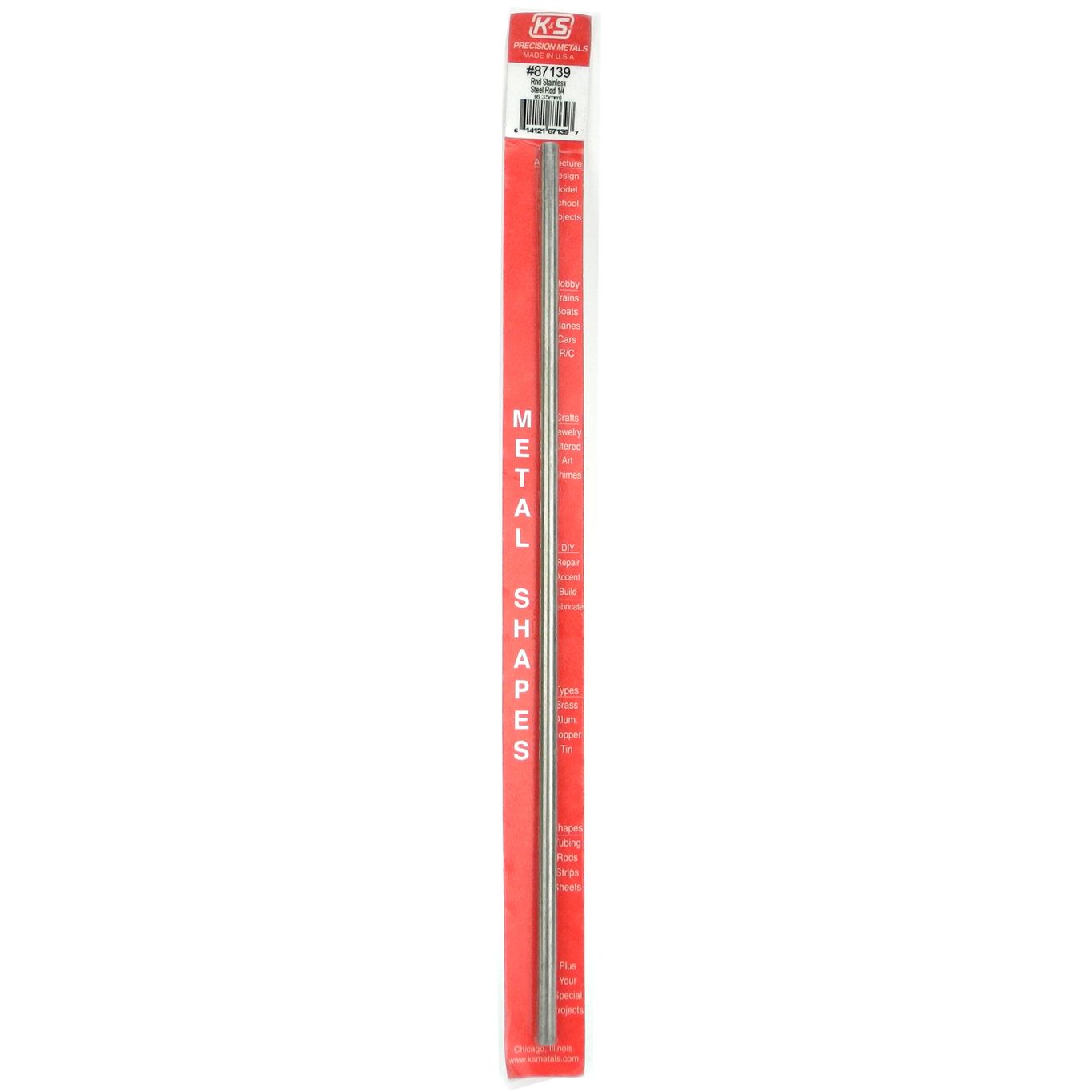 K&S Round SS Stainless Steel Rod 1/4 x 12