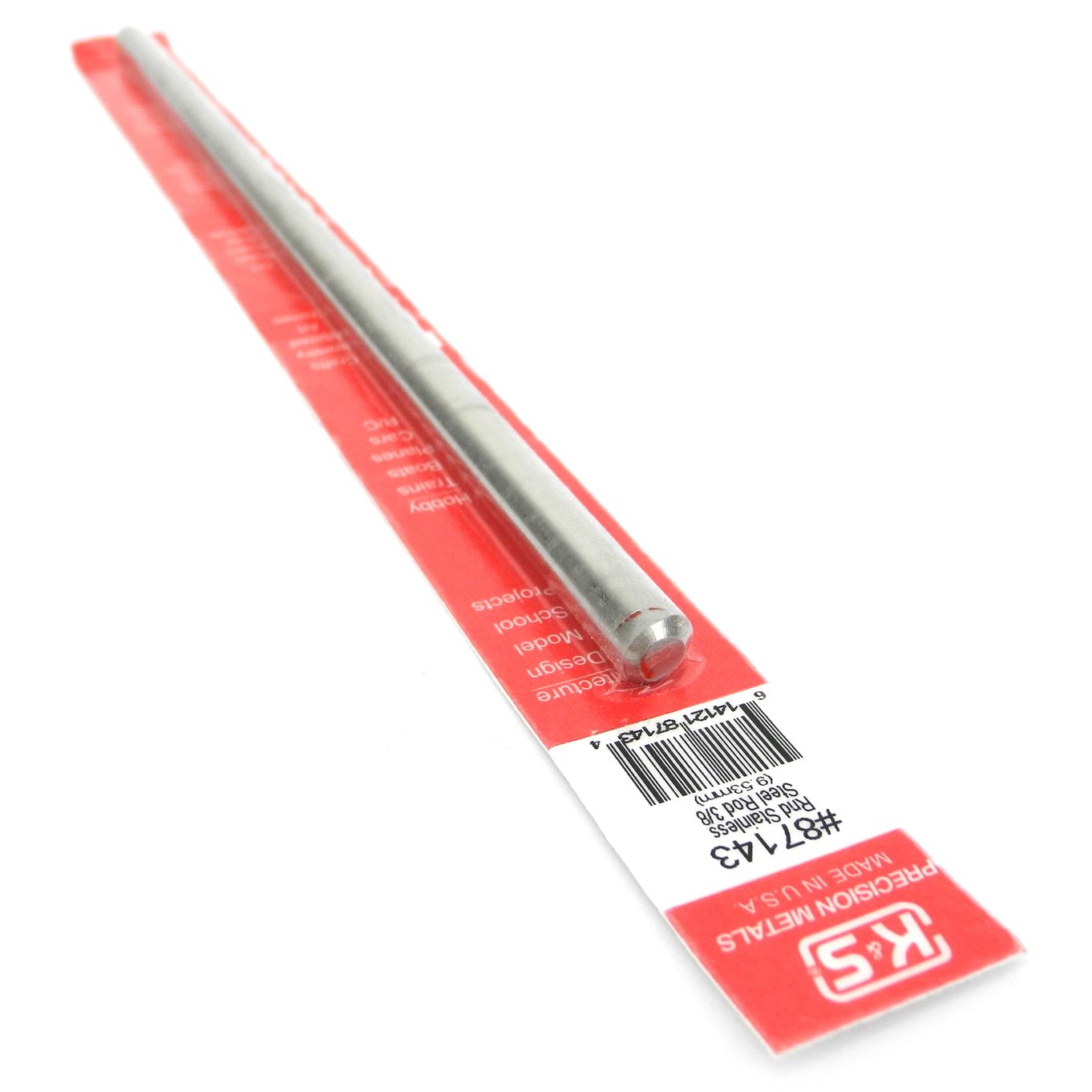 K&S Round SS Stainless Steel Rod 3/8 x 12" #87143 - FZ87143