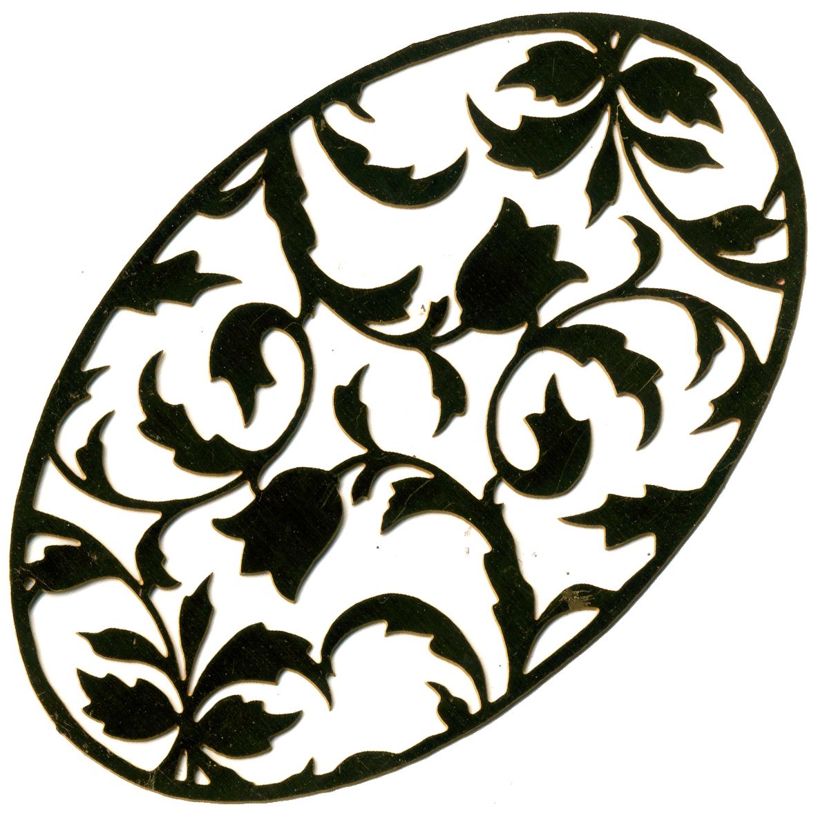 Oval Plaque Brass Clock Decoration 68mm X 42mm - CE58