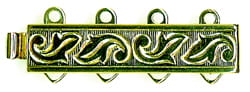 4 Row, Gold Plated Silver Clasp - FC4445