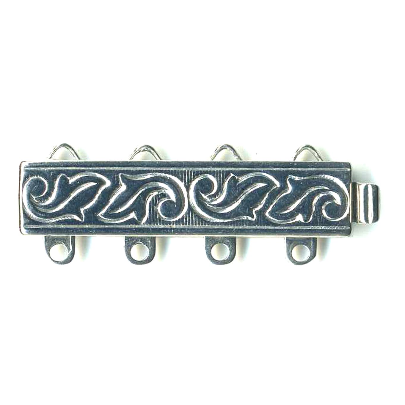 4 Row, Silver Clasp - FC4435
