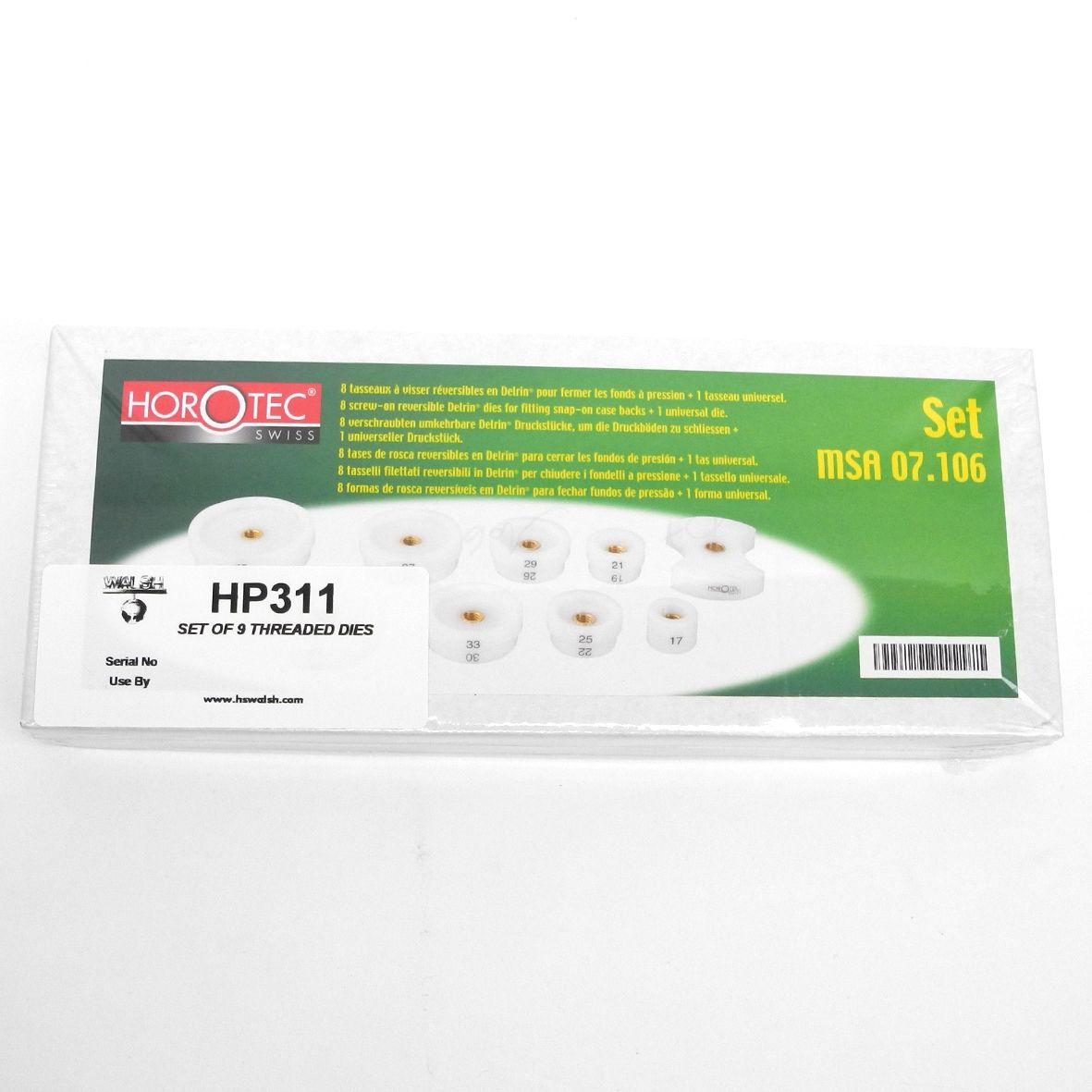 Watch Case Back Dies Threaded (Set Of 9) Ø17-45mm Horotec MSA07.106 For HP34 - HP311