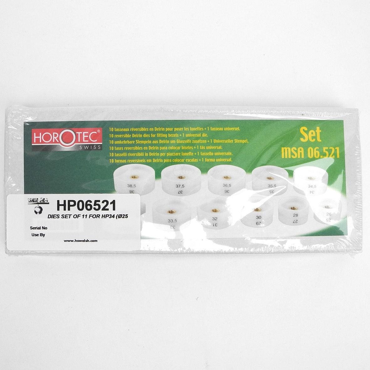 Watch Case Back Dies Threaded (Set Of 11) Ø25-45mm Horotec MSA06.521 For HP34 - HP06521