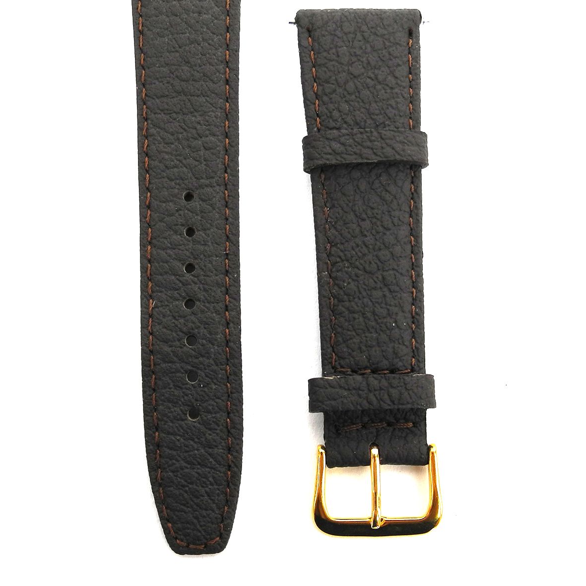 Watch Strap Black Glove Grain 20mm Gilt - B513G