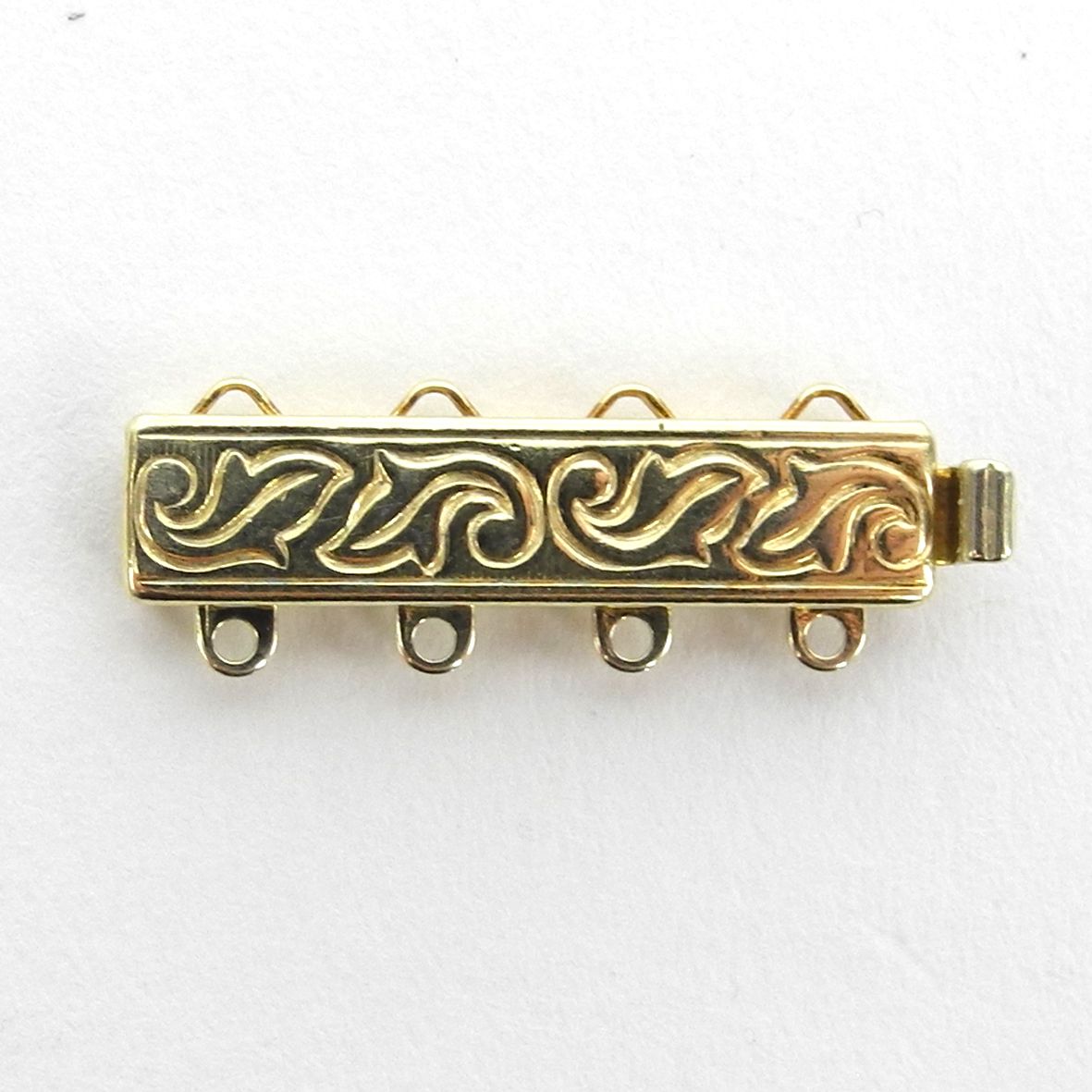 4 Row, Gold Plated Silver Clasp - FC4445