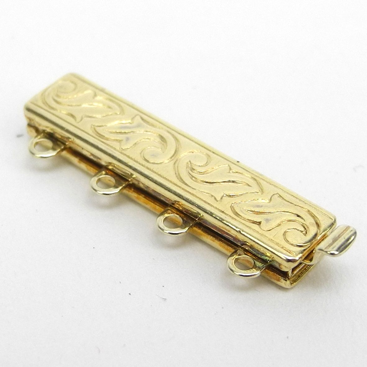 4 Row, Gold Plated Silver Clasp - FC4445