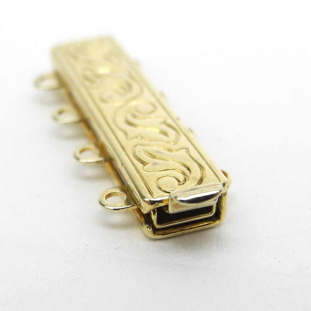 4 Row, Gold Plated Silver Clasp - FC4445