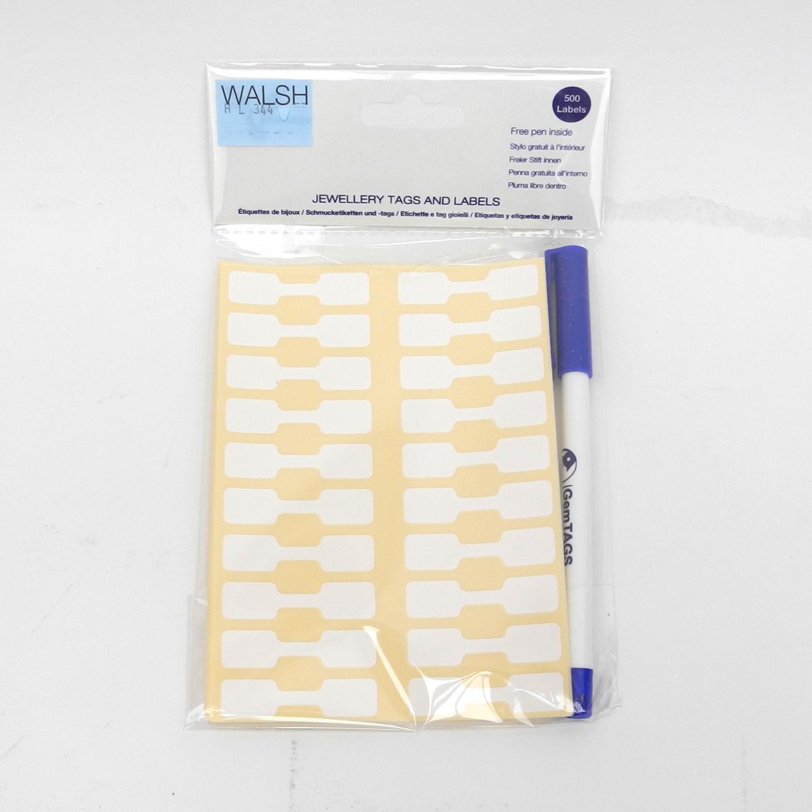 Jewellery Tags White Rectangular 11x16mm Dumbell (Pack Of 500) - HL344