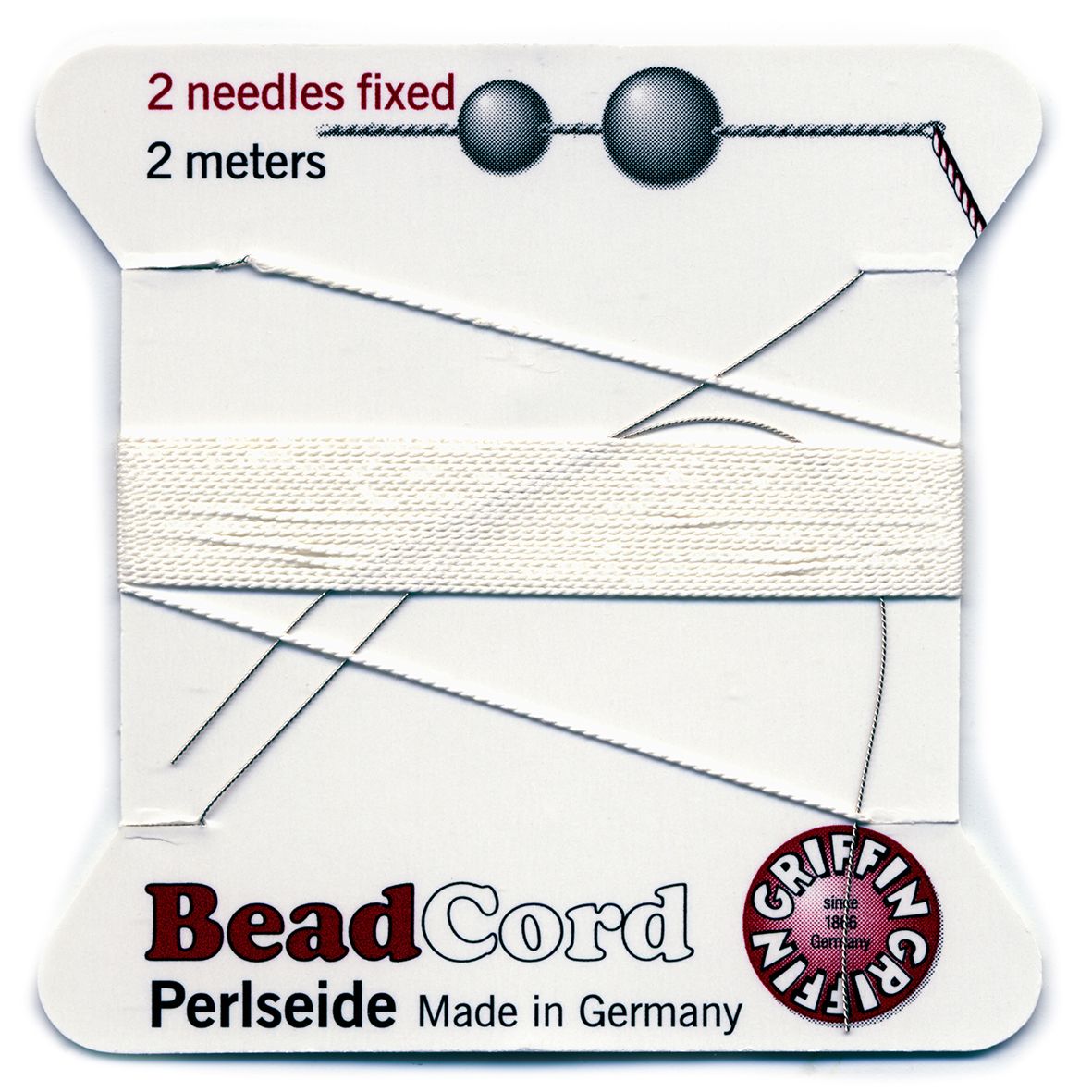 Griffin White Silk Thread with Two Needles 0.35mm - FT521A