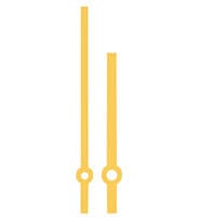 Clock Hands Aluminium Gold Colour Baton (76mm Minute, 52mm Hour) Quartz Euro Shaft Fit - CH52976G