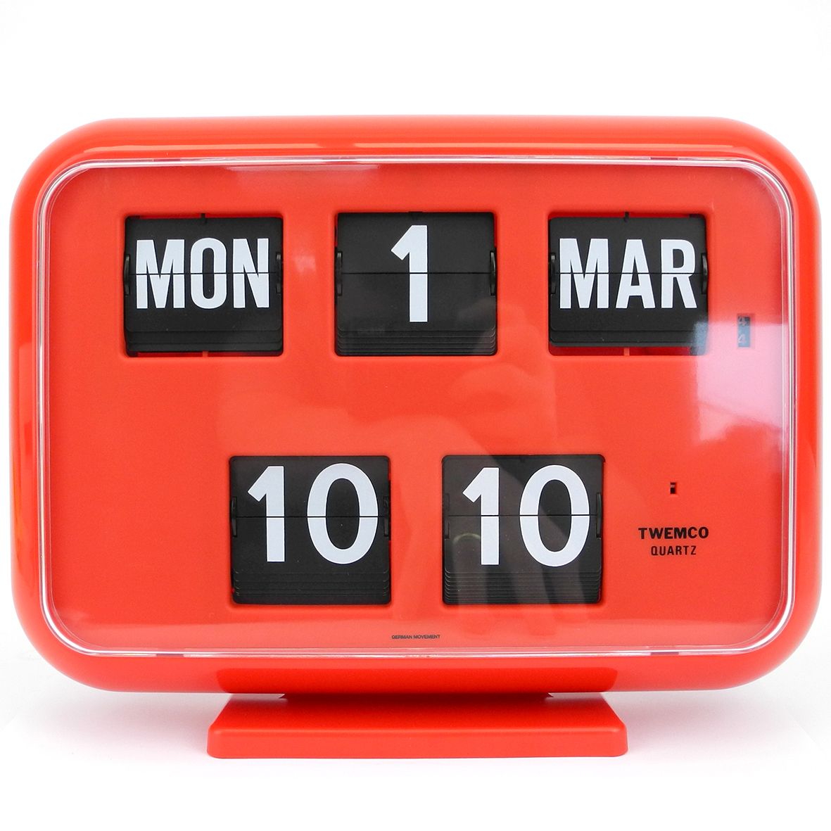 SMALL BANKING HALL CLOCK by TWEMCO in RED