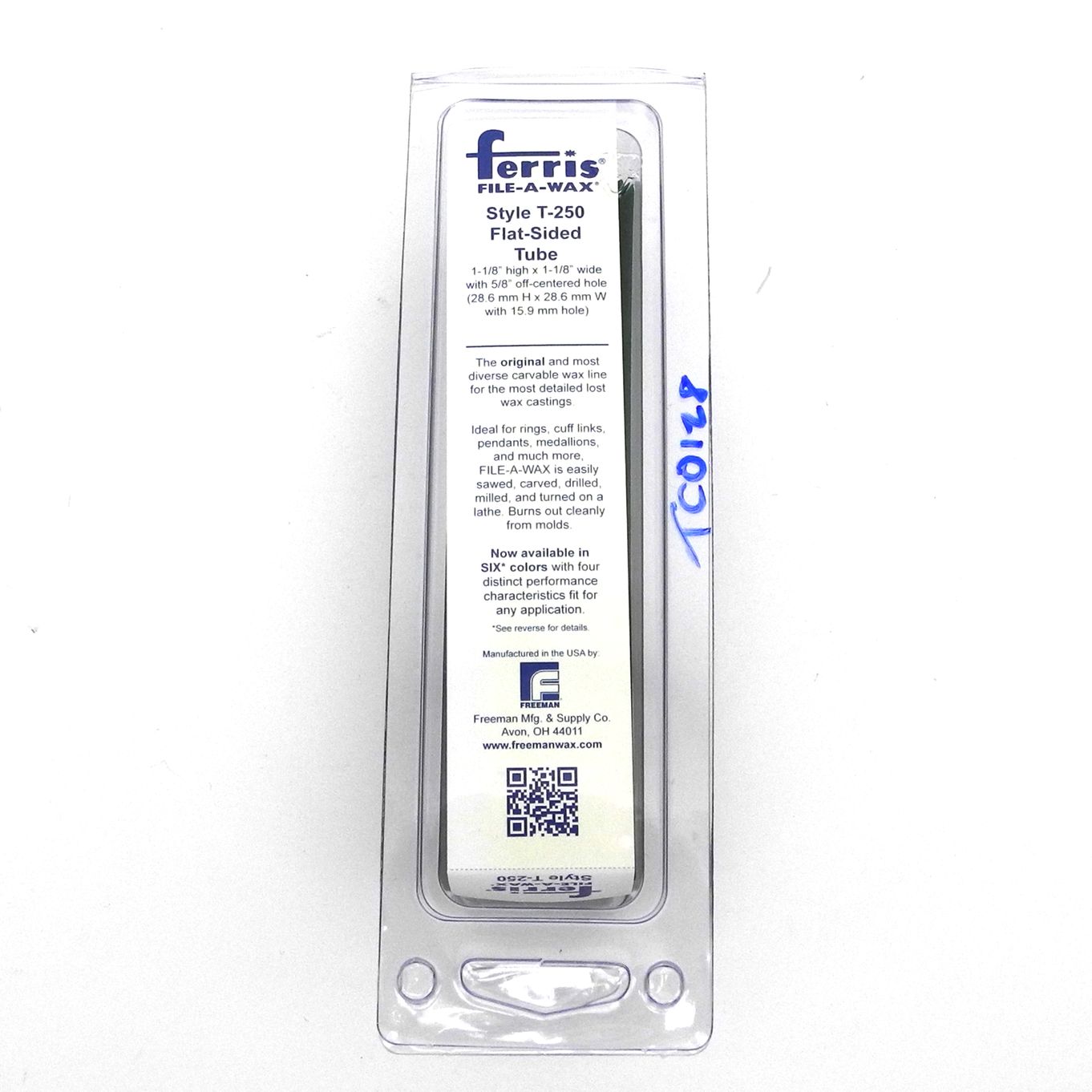 Blue Ferris "File - A - Wax" Ring Wax T-250, Flat Sided Tube, 28mm Flat Side, 28mm High - TC0129