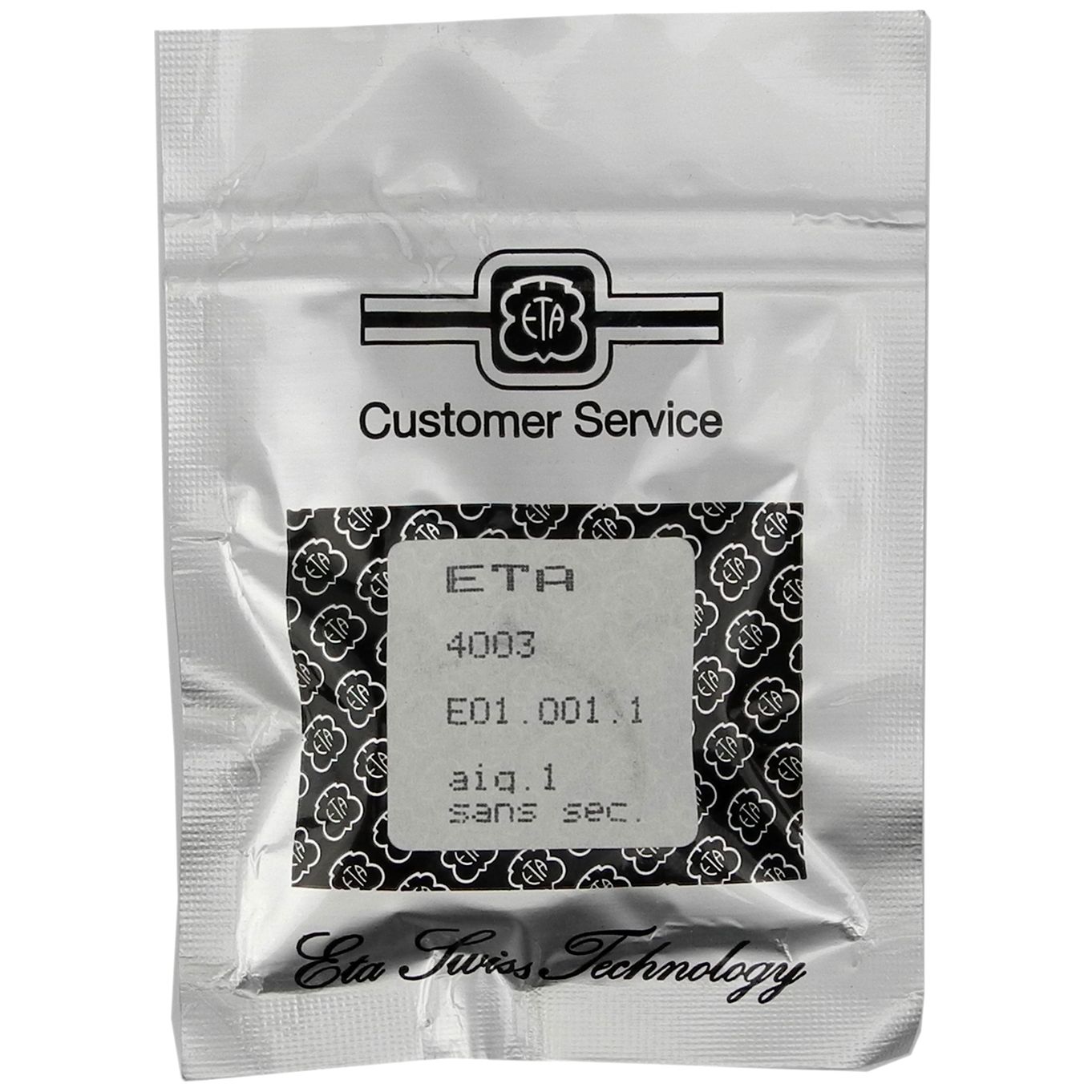 ETA E01.001 Watch Movement (Height 1) (Pre-Sealed) - MZETAE01.001PSH1