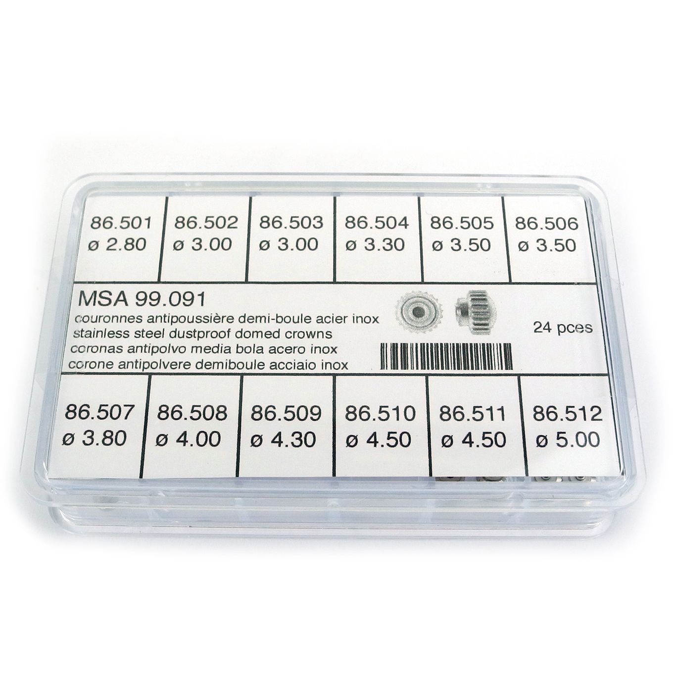 Assortment Of Dustproof Watch Buttons (Crowns) Horotec MSA99.091 - MY271