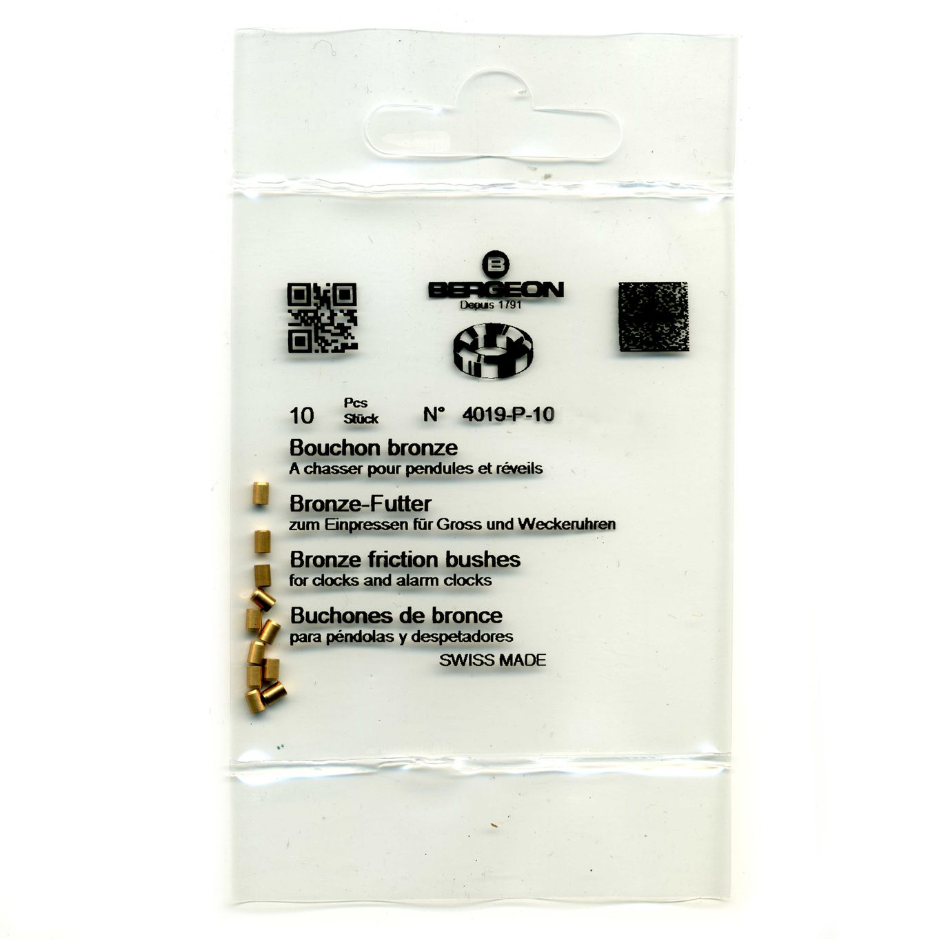 Bronze Clock Bushes B0 0.40mm x 2.80mm x 2.00mm Bergeon 4019 - CB180