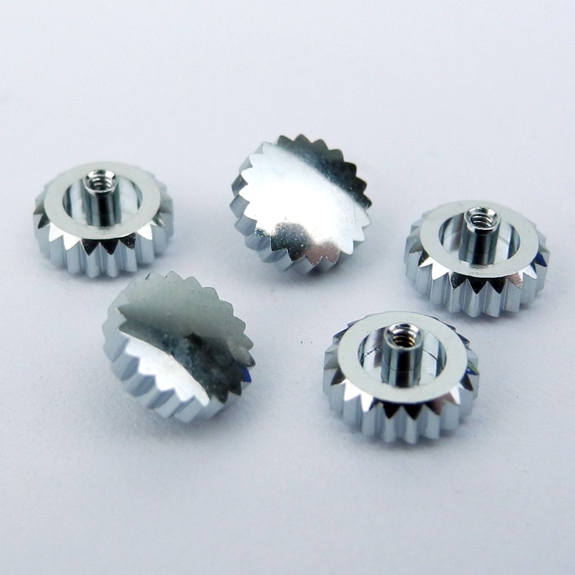 Chrome Standard Short Pipe Watch Buttons (Crowns) - MB401-**-**