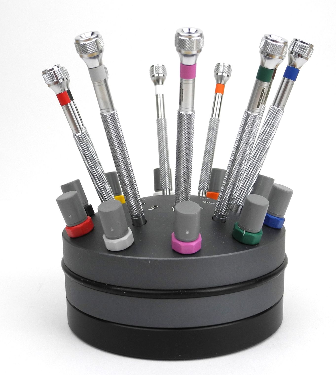Screwdriver Set Of 10 Ergonomic Screwdrivers On Base Ø0.50 - Ø3.00mm Bergeon 3044-A - HS3044-A