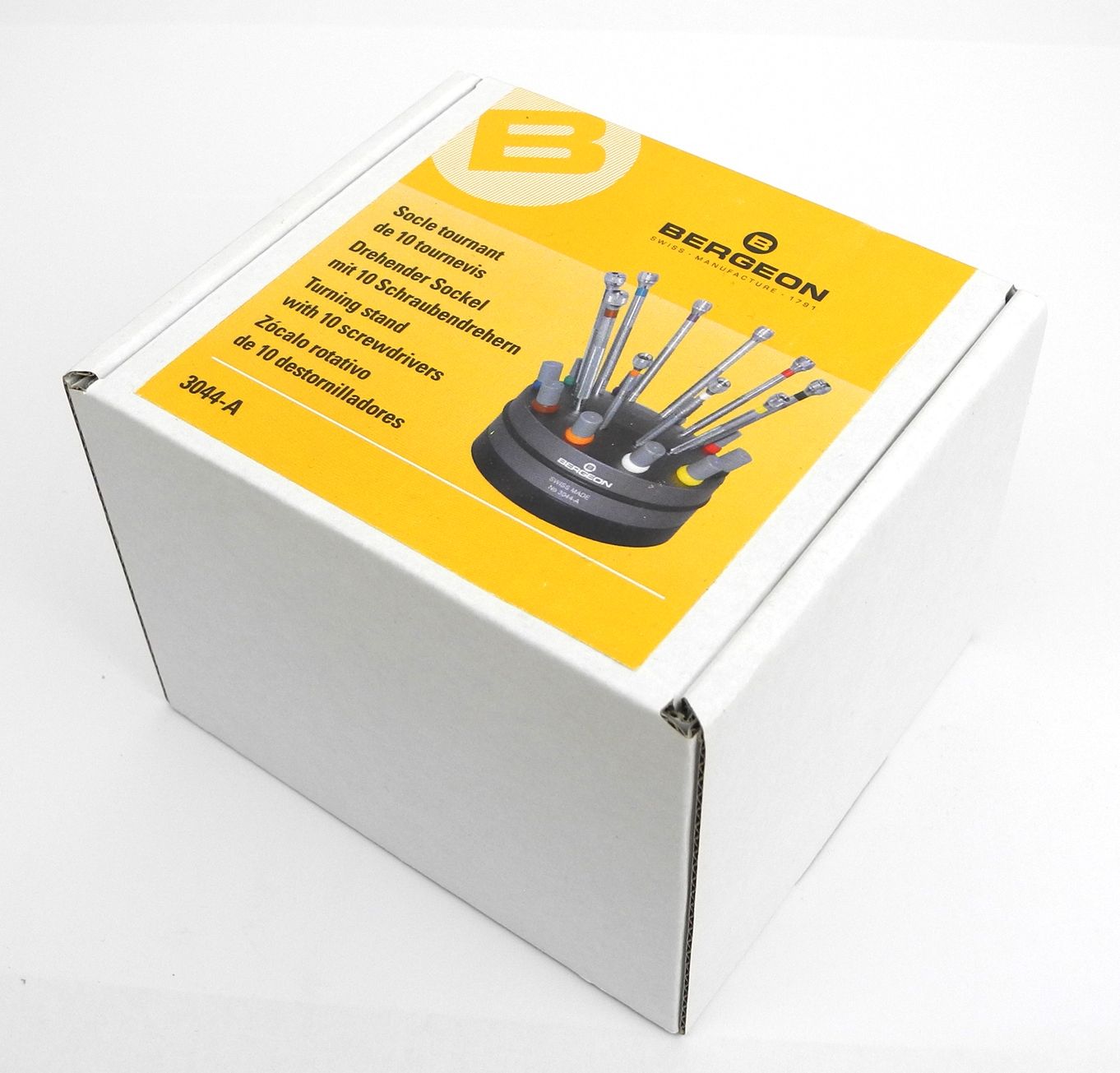 Screwdriver Set Of 10 Ergonomic Screwdrivers On Base Ø0.50 - Ø3.00mm Bergeon 3044-A - HS3044-A