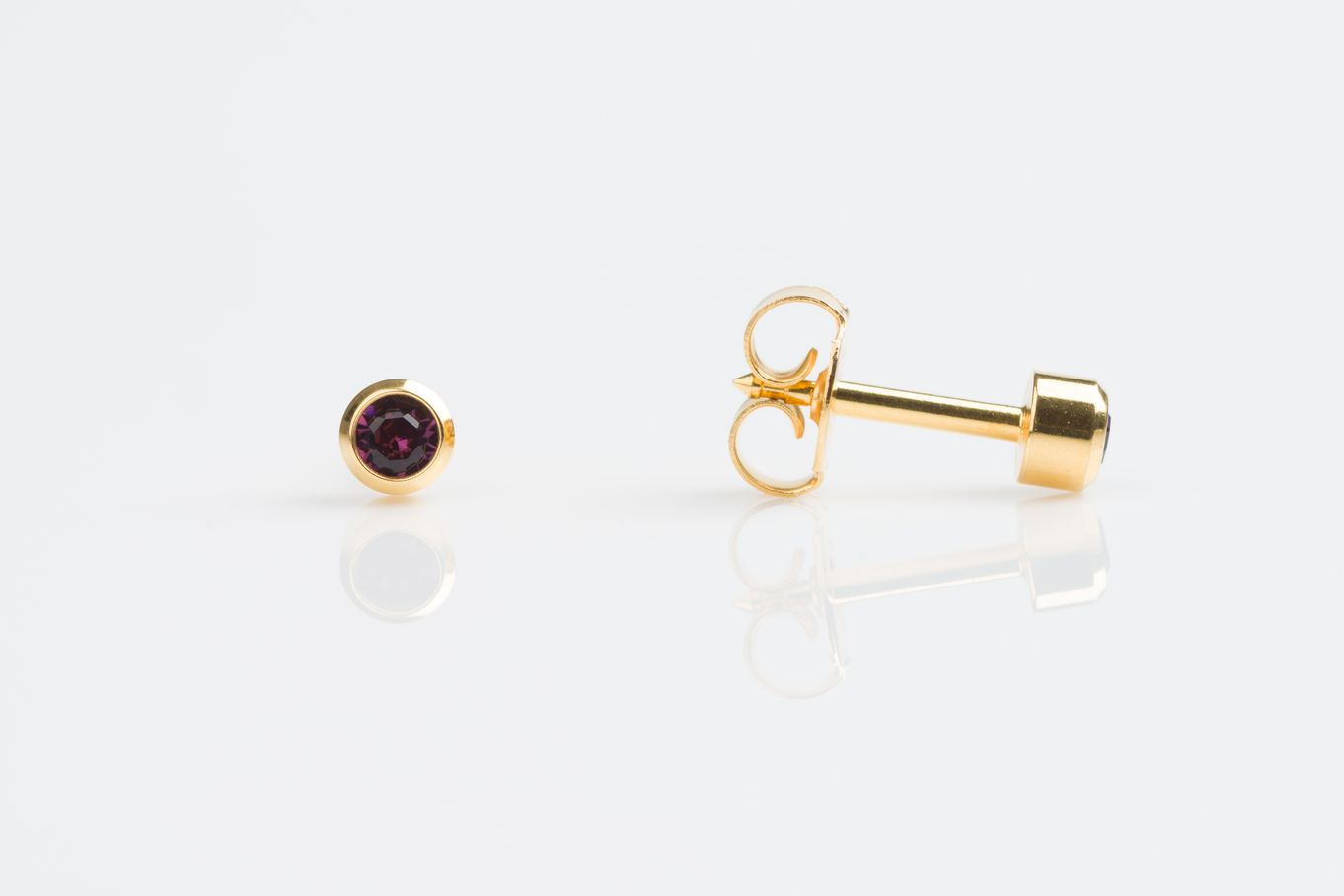 Studex February Amethyst Mauve Birthstone Studs - E22