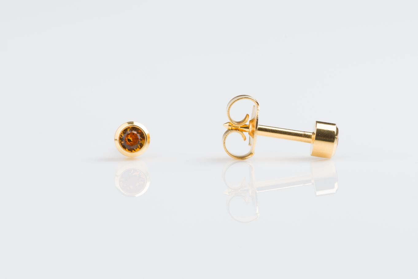 Studex November Topaz Amber Birthstone Studs - E211