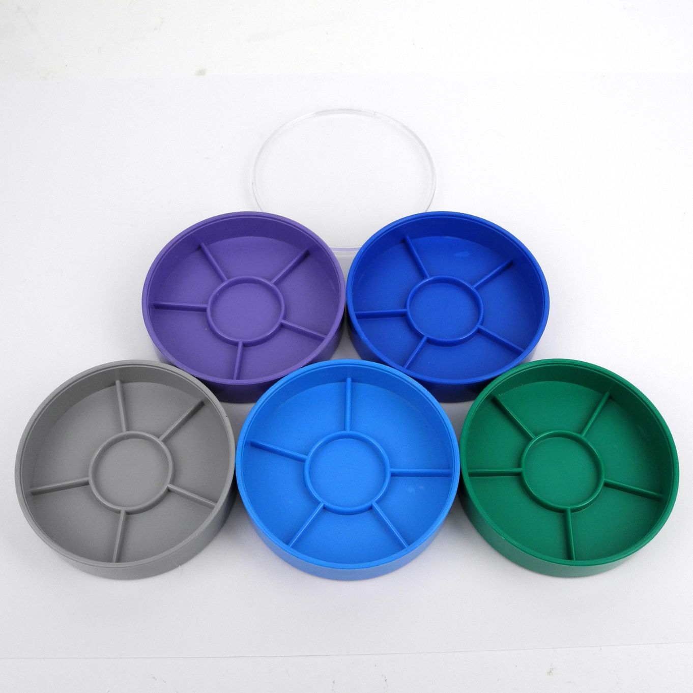 Set Of 5 Round Stackable Trays With Transparent Lid (ECONOMY) - HB3134