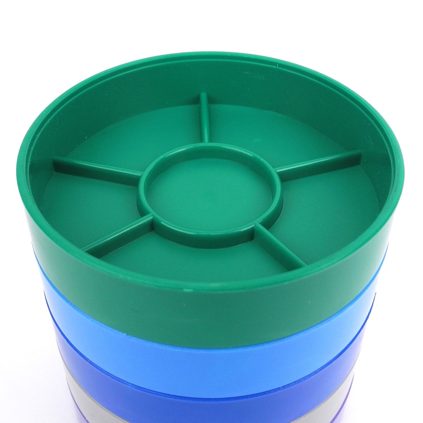 Set Of 5 Round Stackable Trays With Transparent Lid (ECONOMY) - HB3134