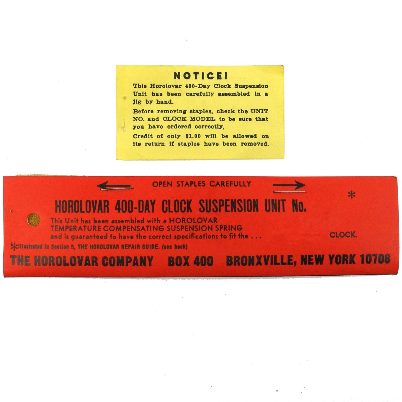 Horolovar 400-Day Clock Suspension Spring Units - CS15**