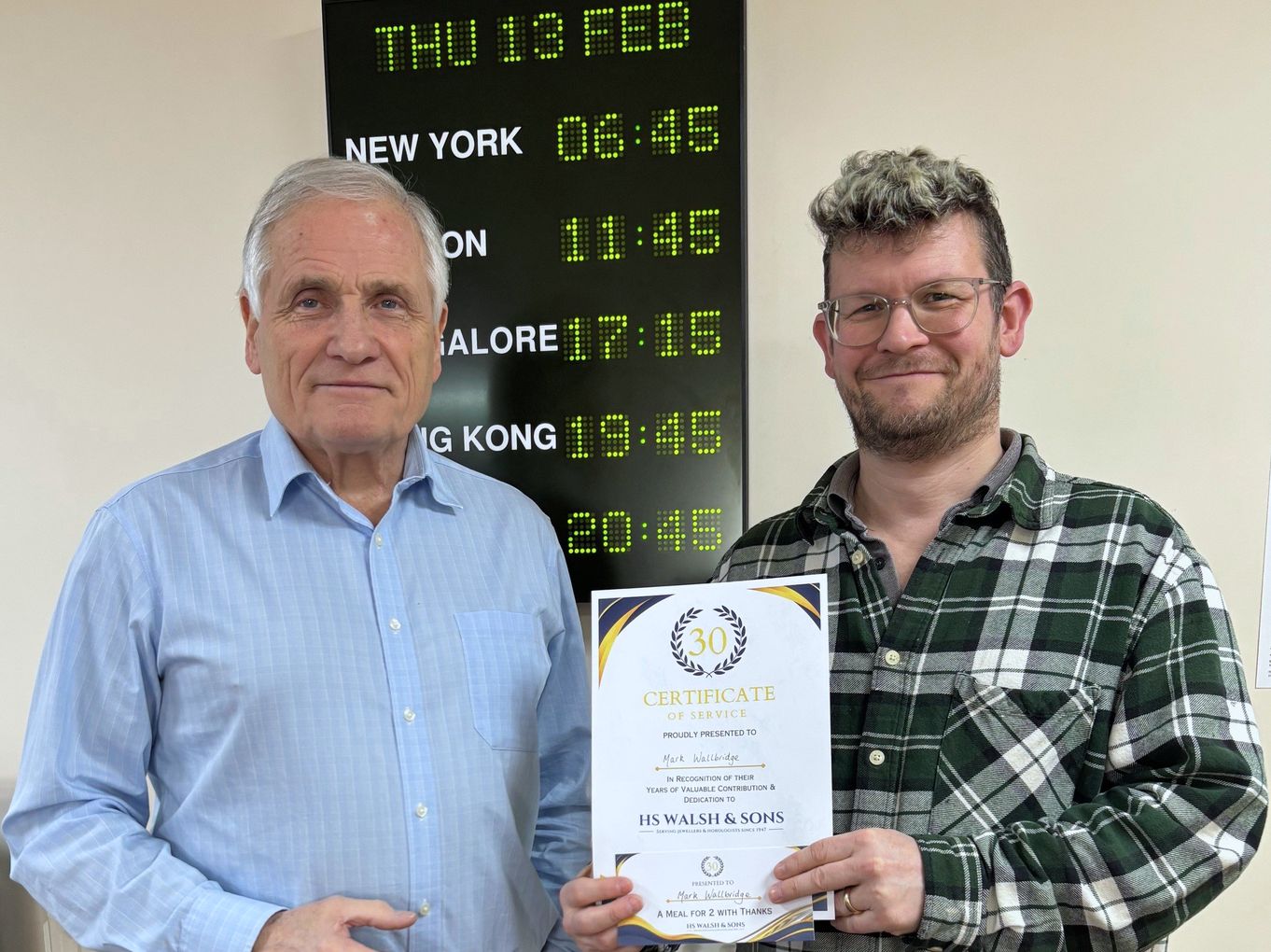 30 Rock!!  - Mark Wallbridge hits the 30 year service point. 