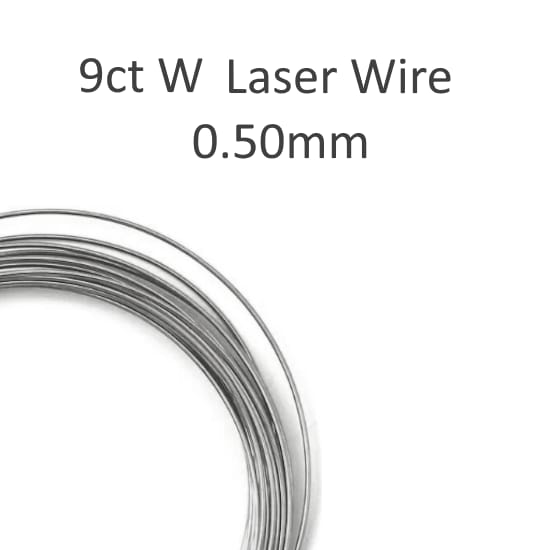 9ct White Gold 0.50mm Laser Welder Wire - Length 100mm