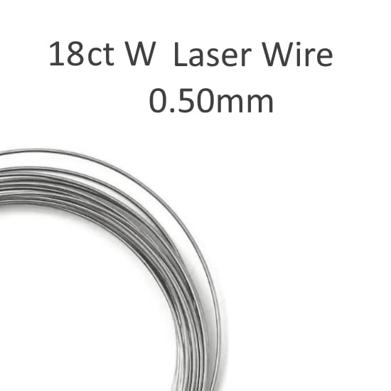 18ct White Gold 0.50mm Laser Welder Wire - Length 100mm