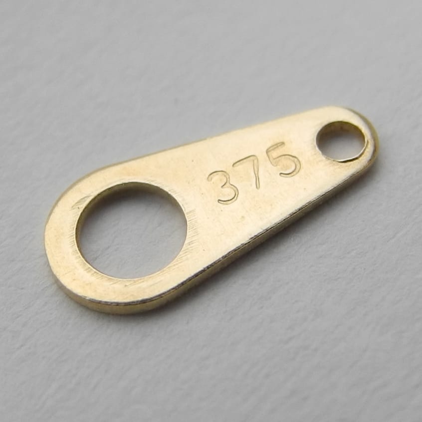 Necklet (Hallmark) Tab, 9ct Gold, 8x3.5mm (Single Piece) - FT23