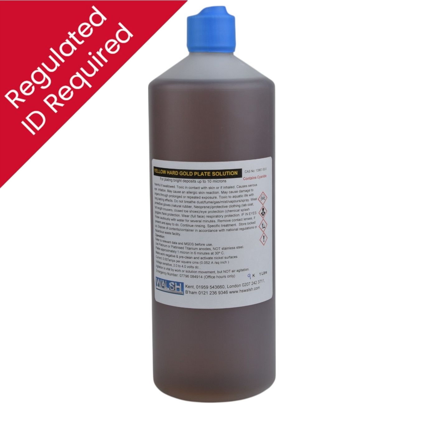 Gold Plating Solution 9ct Hard 1 ltr - TP1321