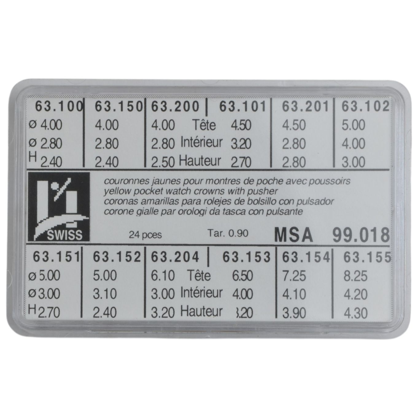 Buttons (Crowns) Gold Plated with Pusher - MY234