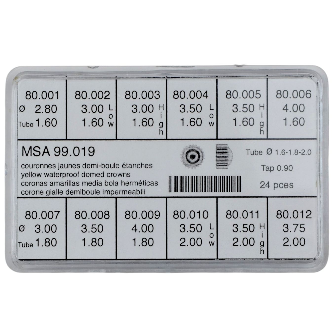 Assortment Of Waterproof Watch Crowns (Buttons) Gold Plated - MY237